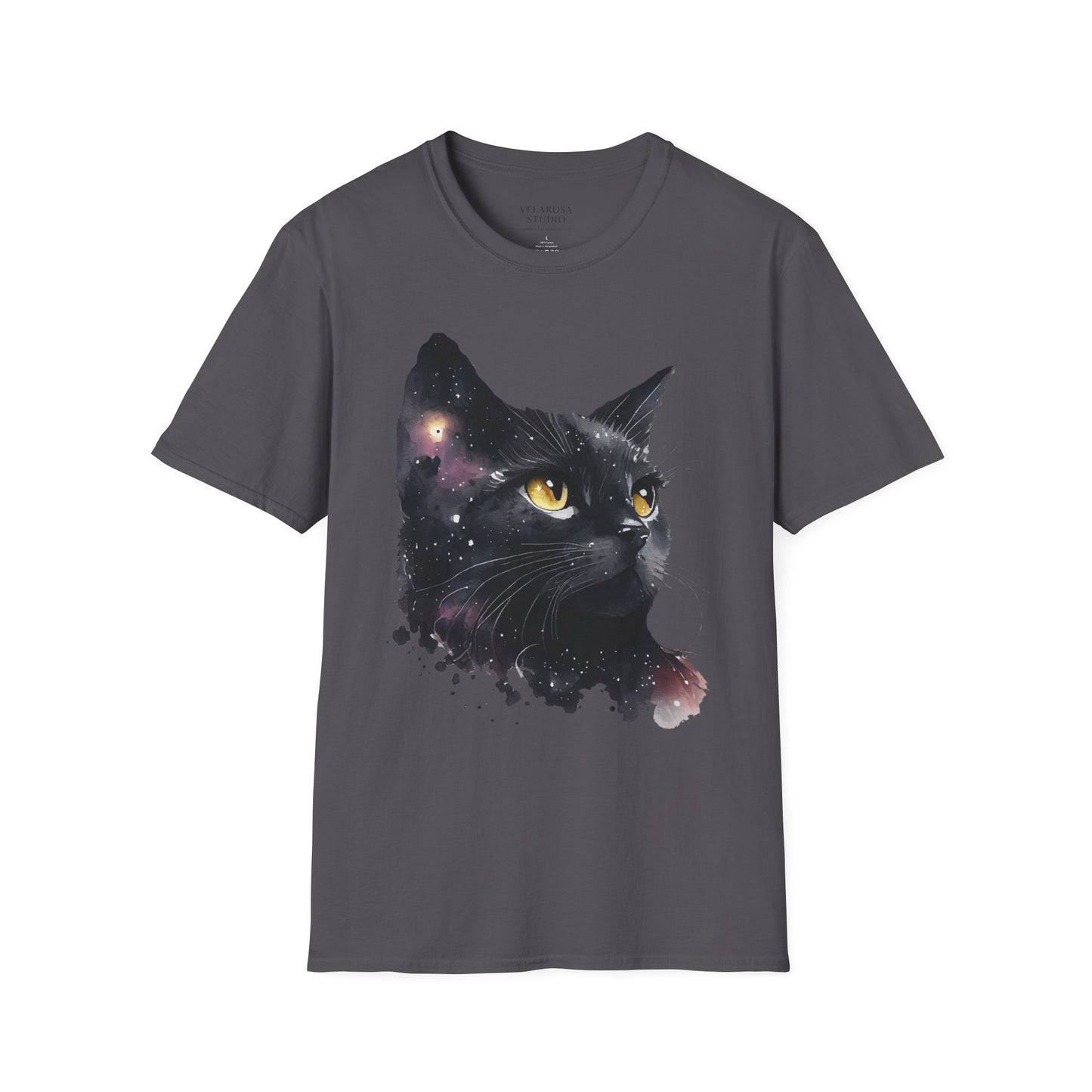 Galaxy Black Cat Unisex T-Shirt – Cosmic Cat Art Tee
