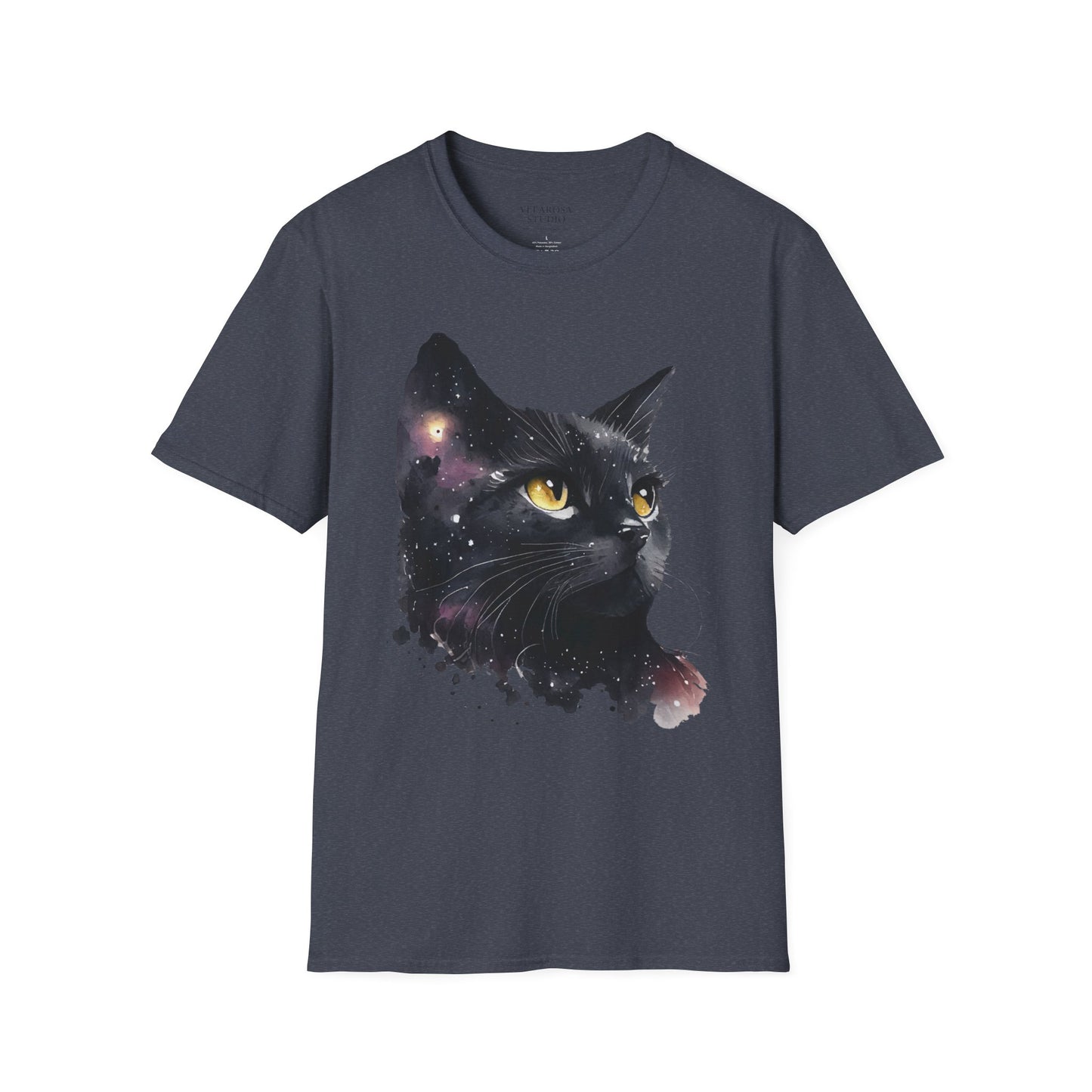 Galaxy Black Cat Unisex T-Shirt – Cosmic Cat Art Tee