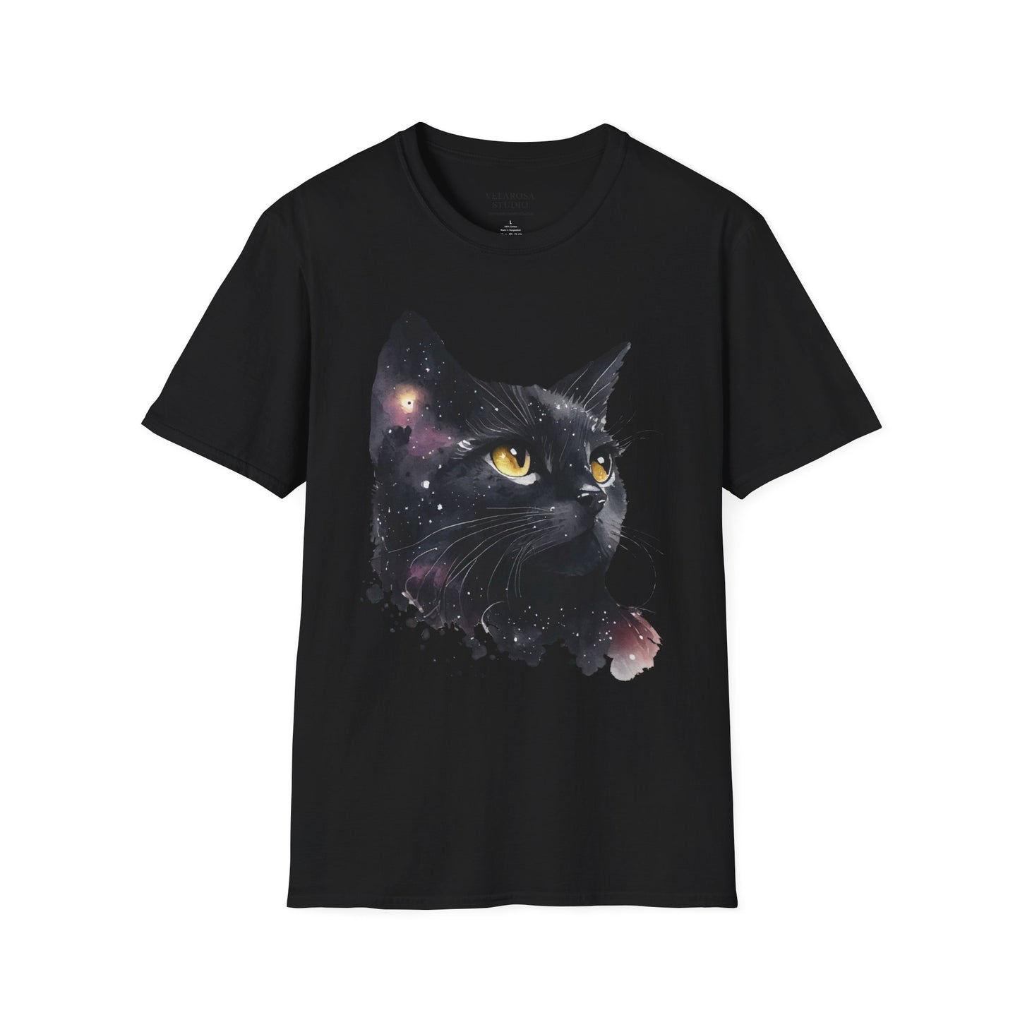 Galaxy Black Cat Unisex T-Shirt – Cosmic Cat Art Tee