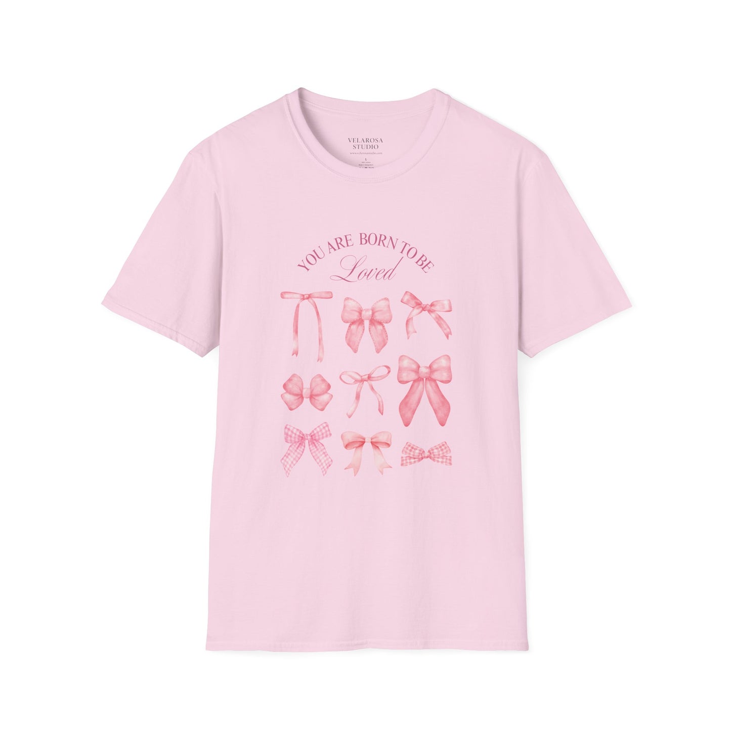 Pink Bow Aesthetic Unisex T-Shirt – You Are Born to Be Loved Tee