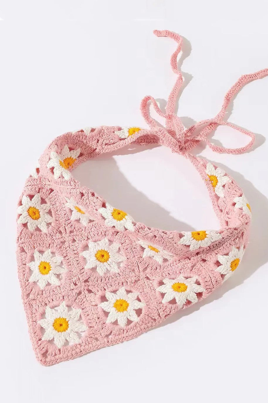 Crochet Headscarf Bandana – Handmade Flower Pattern