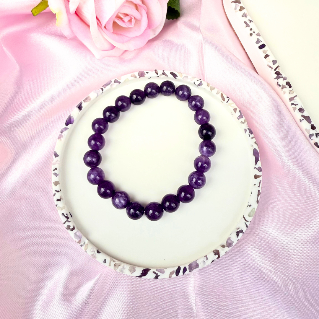 Amethyst-Edged Round Tray
