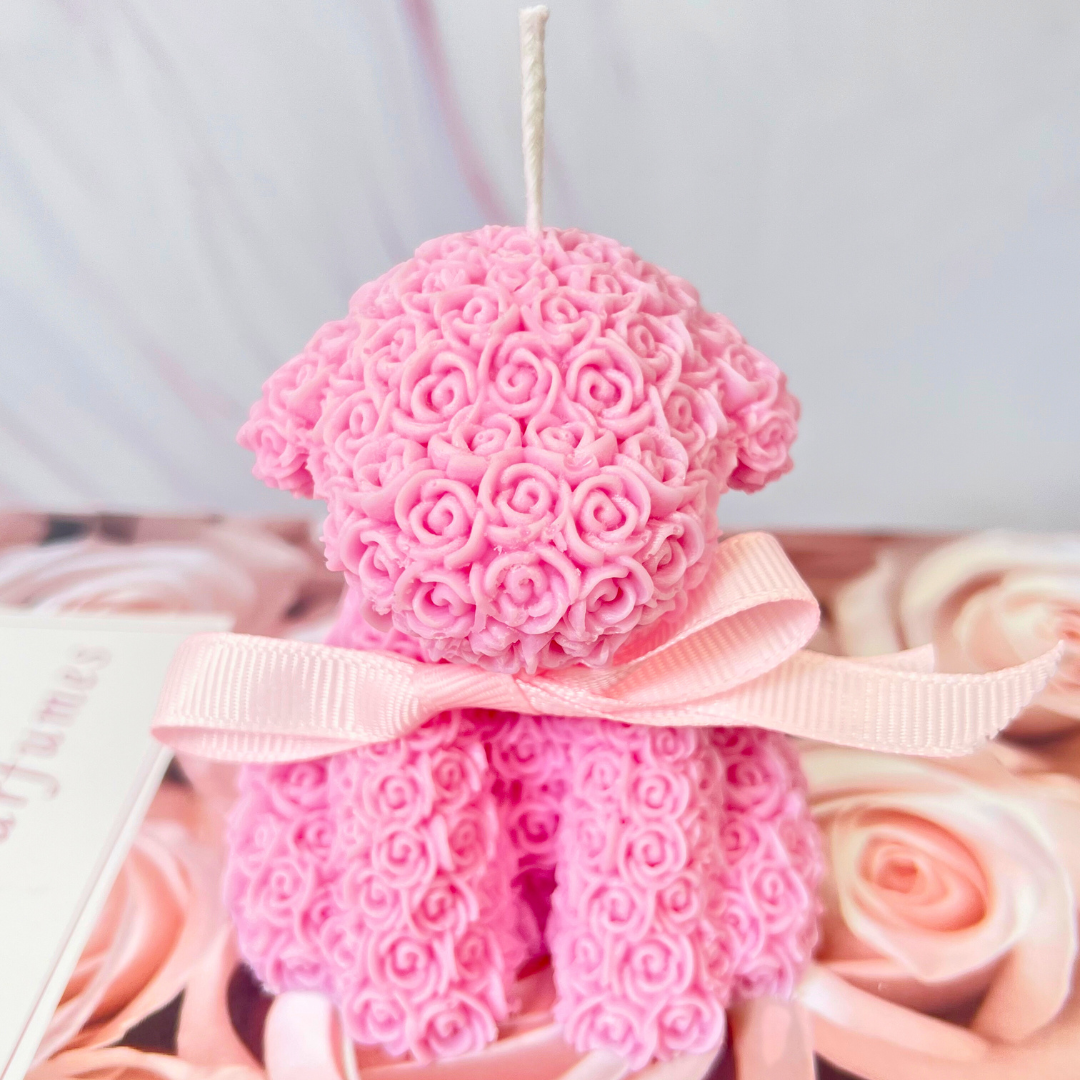 Rose Puppy Candle