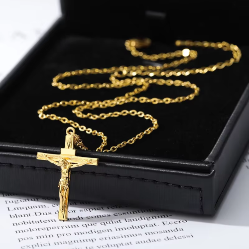 Crucifix Stainless Steel Pendant Necklace