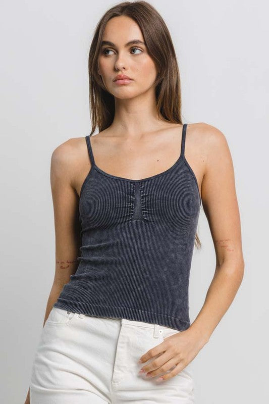 Mineral Wash Seamless Ribbed Top
