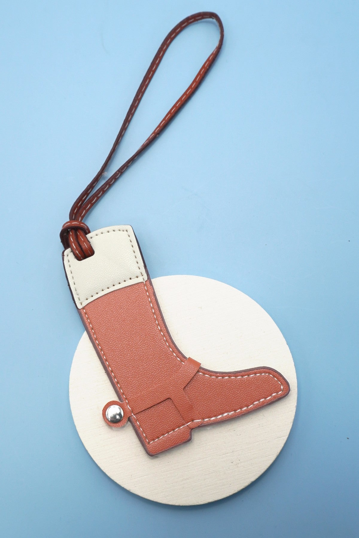 Vegan Leather Western Boot Bag Charm Keychains