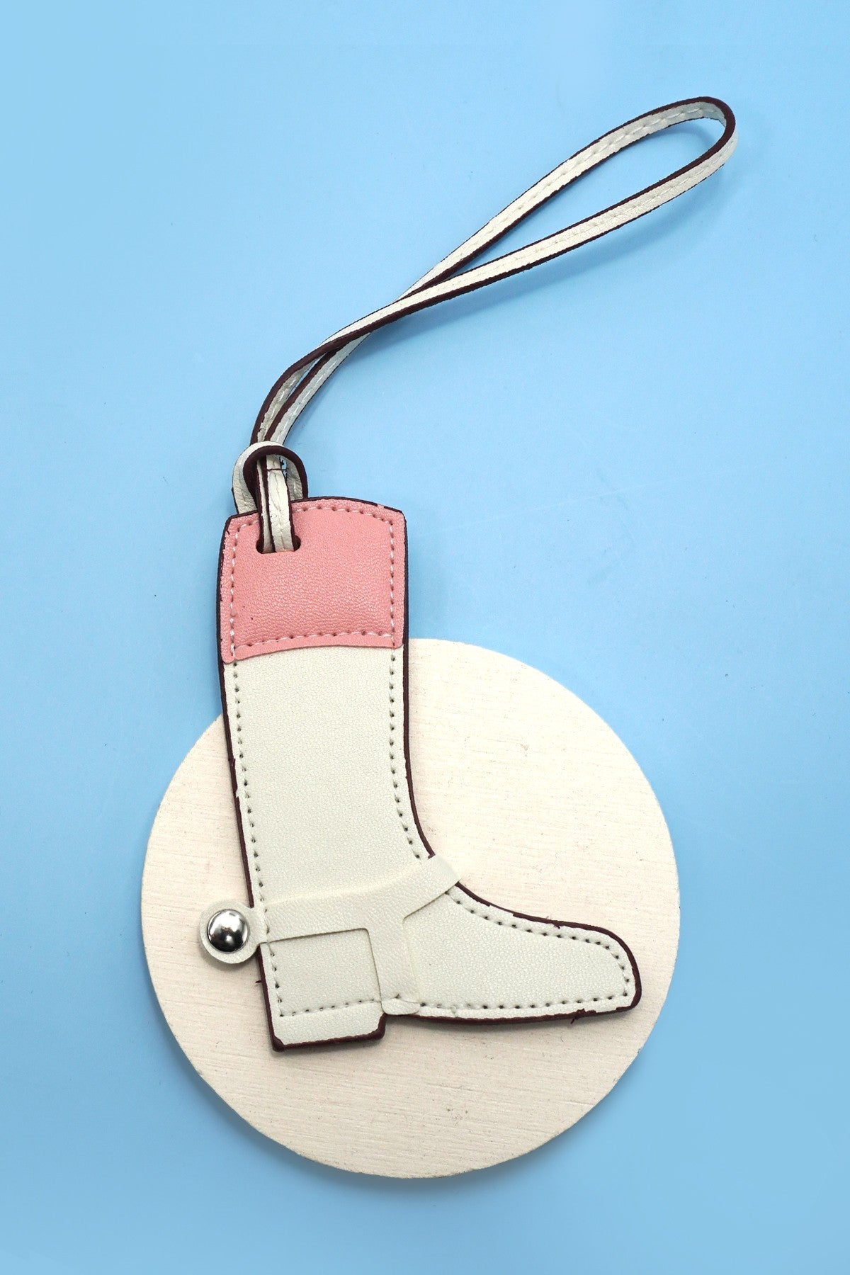 Vegan Leather Western Boot Bag Charm Keychains