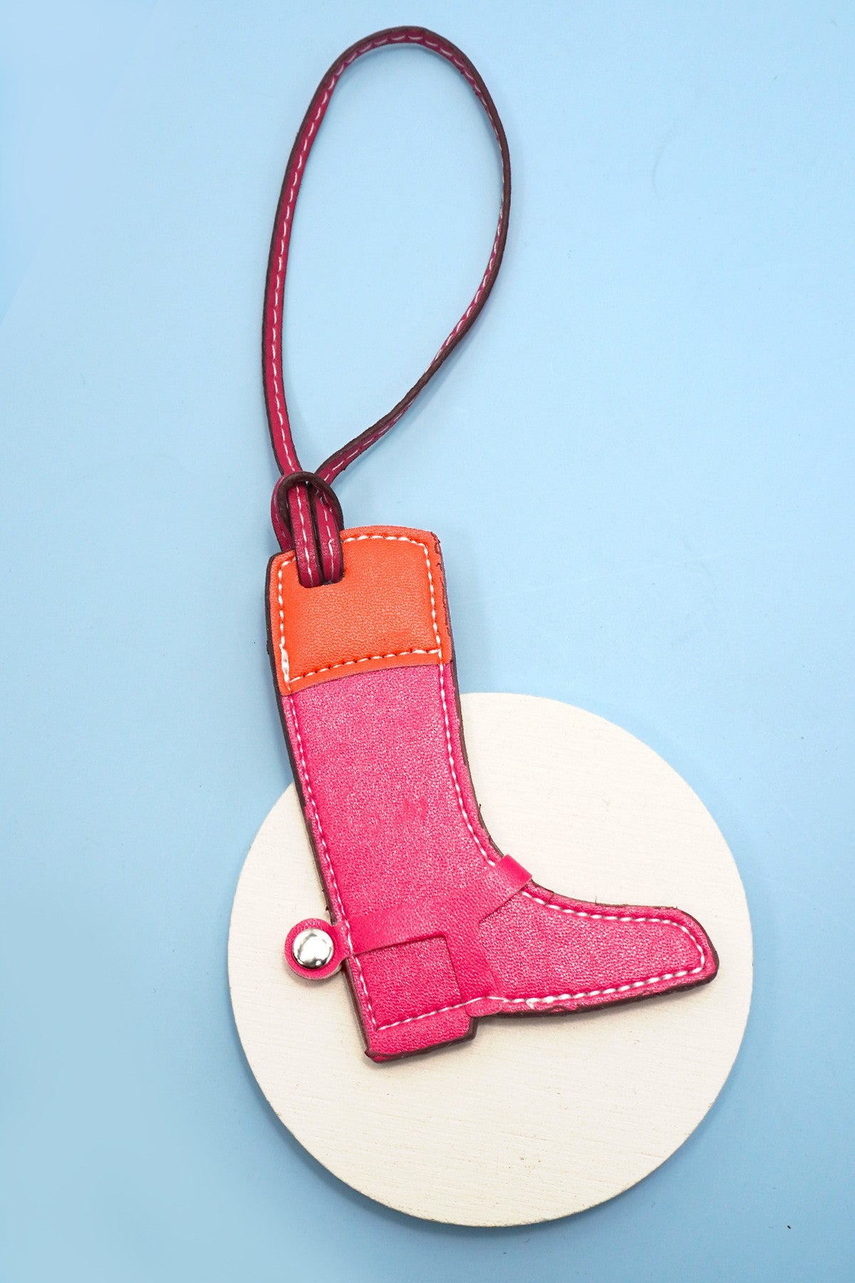 Vegan Leather Western Boot Bag Charm Keychains