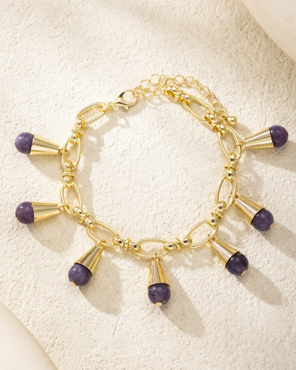 Amethyst Charm Drop Bracelet