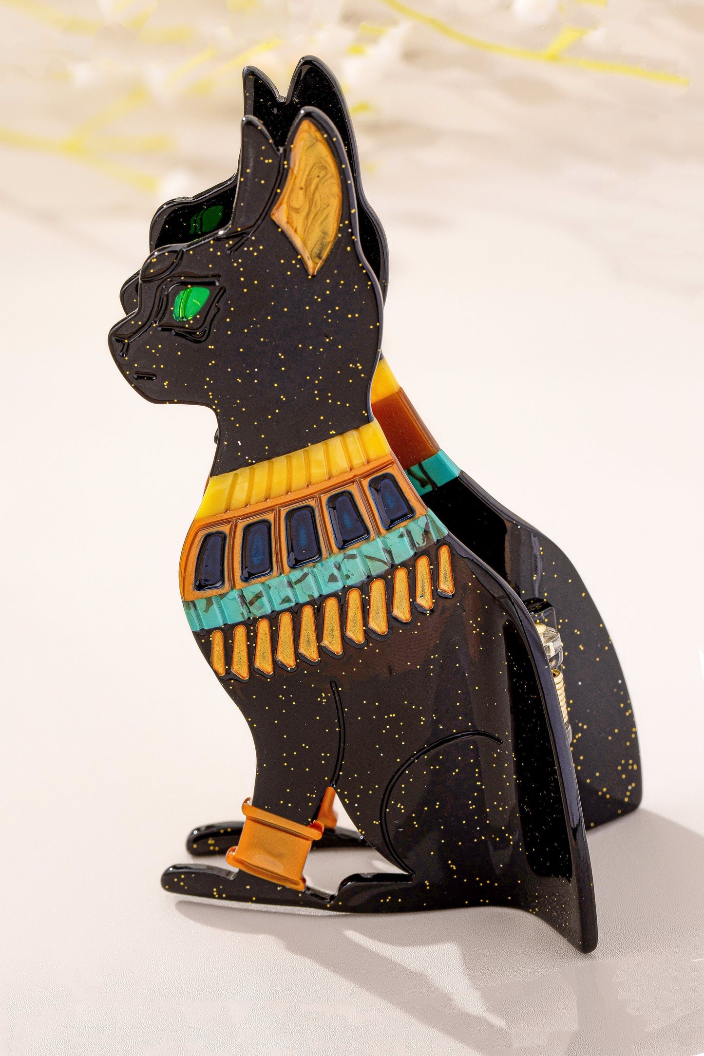 Jumbo Acetate Egyptian Cat Hair Claw Clip – Bastet Goddess Inspired