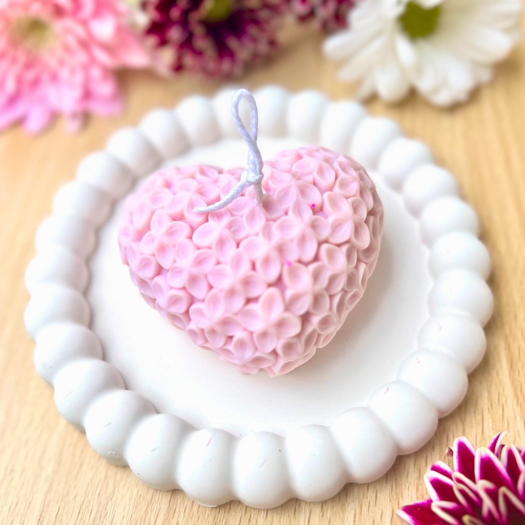 Flower Heart Candle