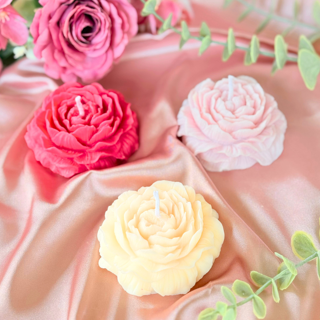 Peony Flower Candle