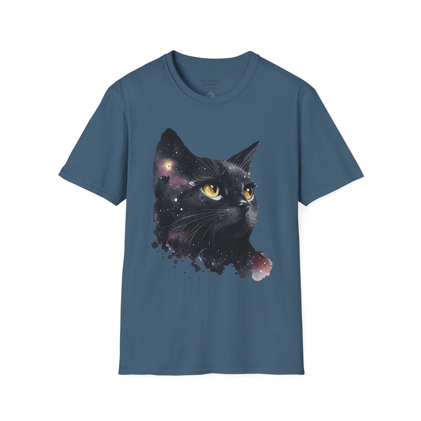 Galaxy Black Cat Unisex T-Shirt – Cosmic Cat Art Tee