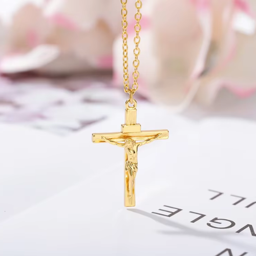 Crucifix Stainless Steel Pendant Necklace
