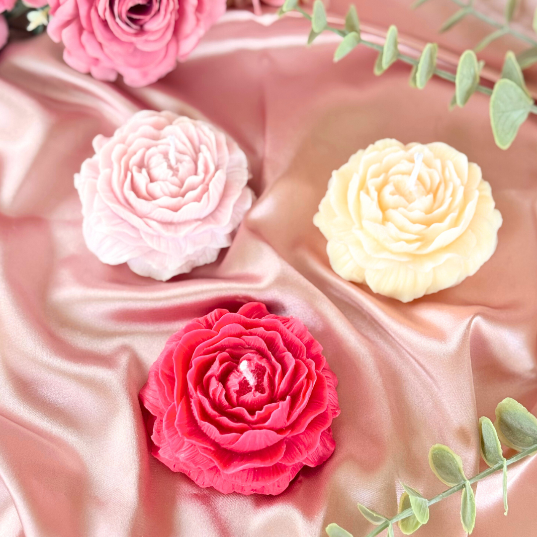 Peony Flower Candle