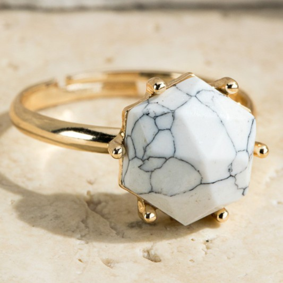Natural Stone Adjustable Ring