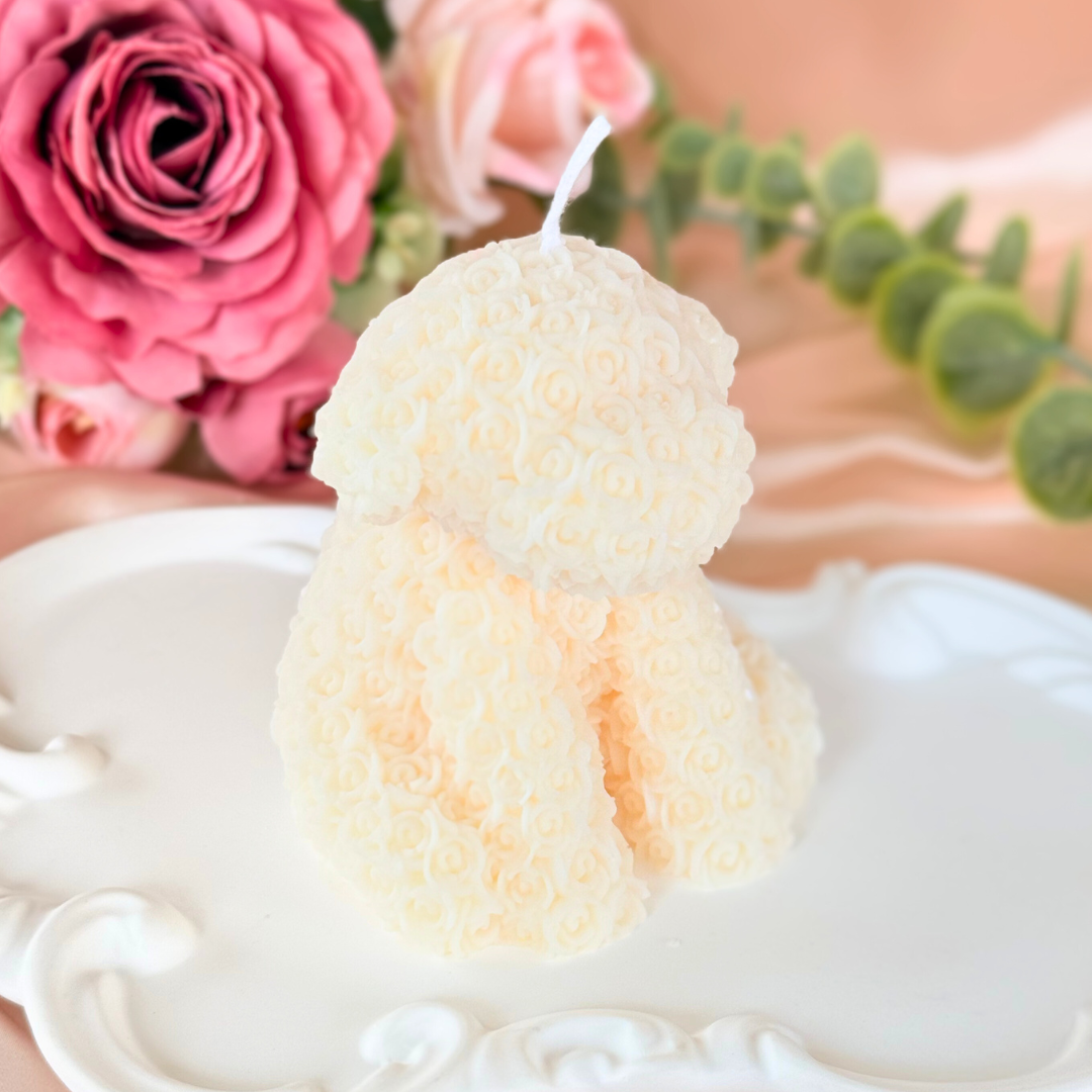 Rose Puppy Candle