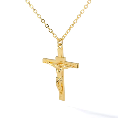 Crucifix Stainless Steel Pendant Necklace
