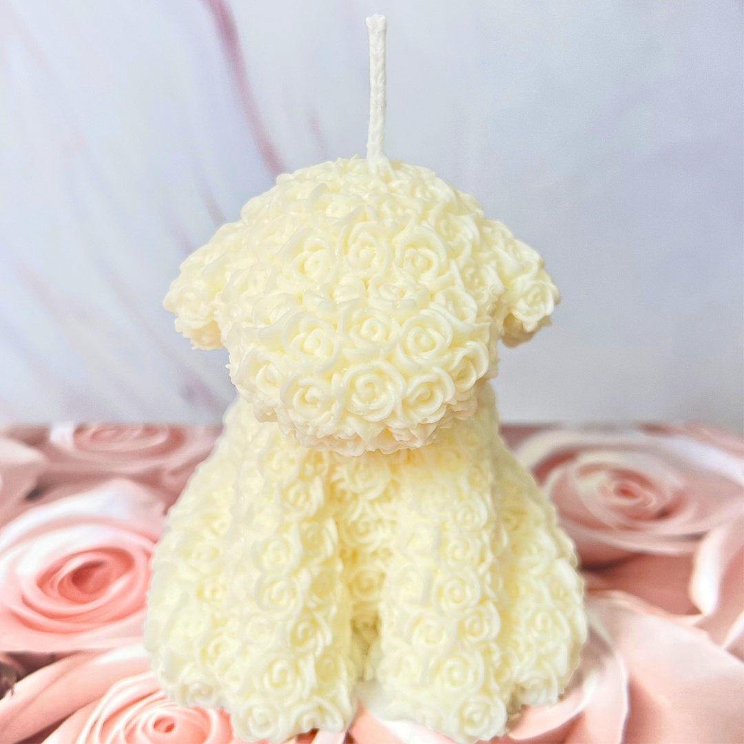 Rose Puppy Candle