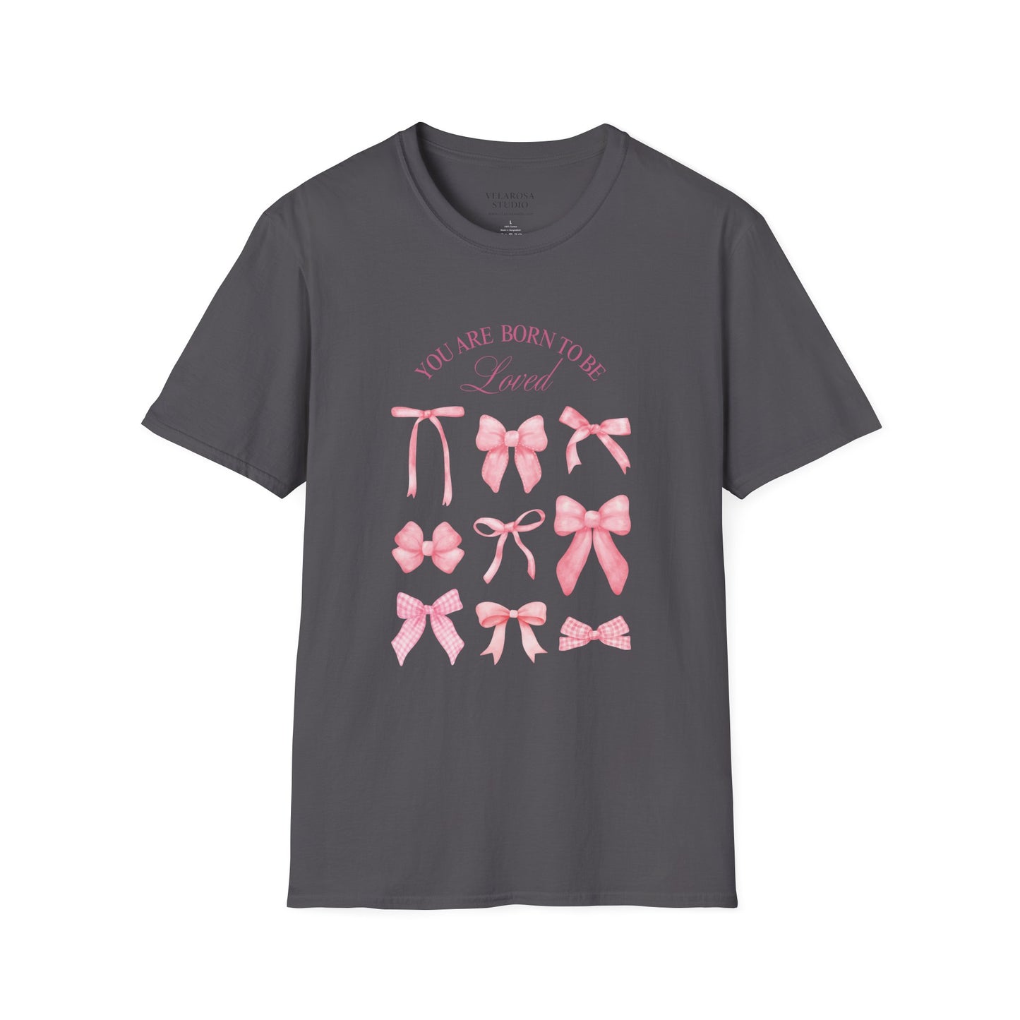 Pink Bow Aesthetic Unisex T-Shirt – You Are Born to Be Loved Tee