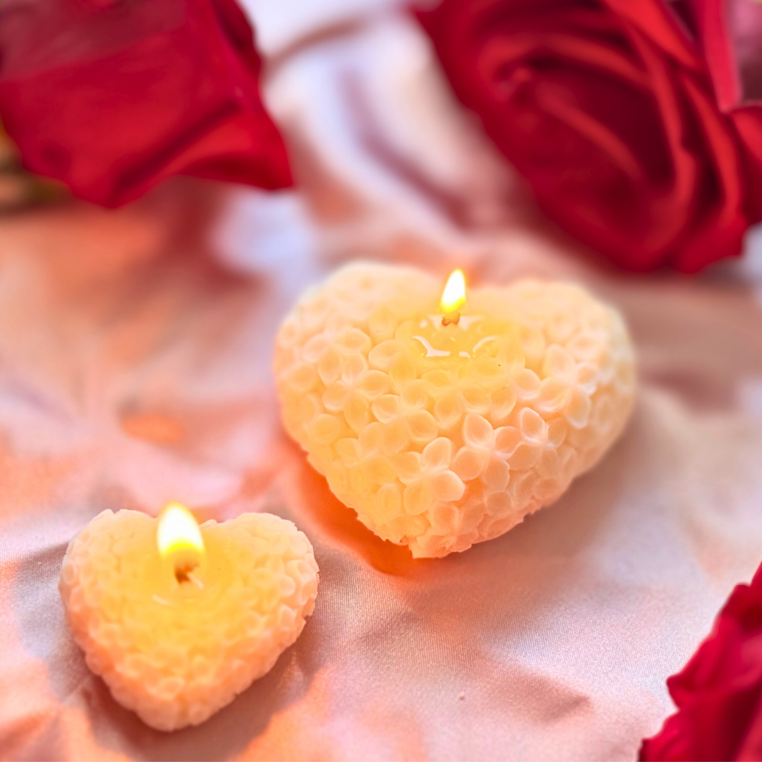 Flower Heart Candle