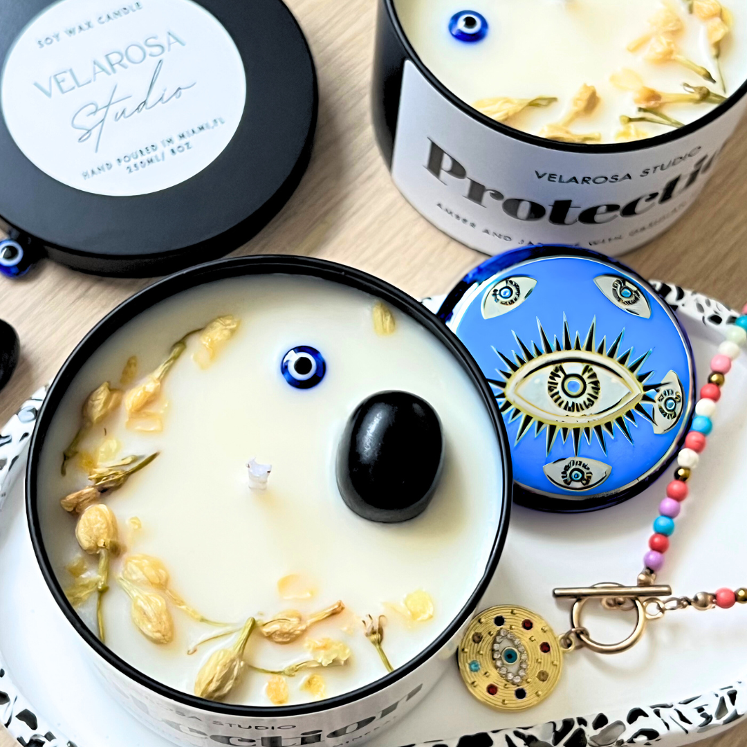 Protection Candle – Amber and Jasmine Aromatherapy