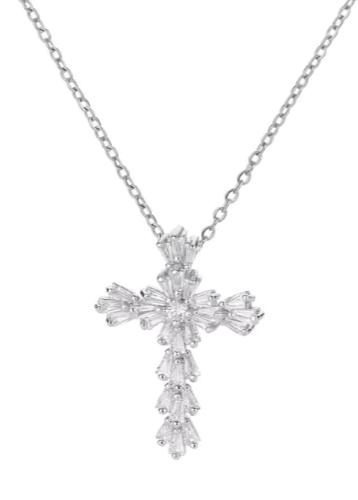 Zirconia Cross Pendant Necklace