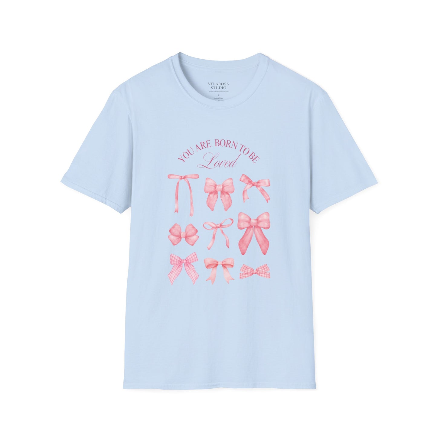 Pink Bow Aesthetic Unisex T-Shirt – You Are Born to Be Loved Tee