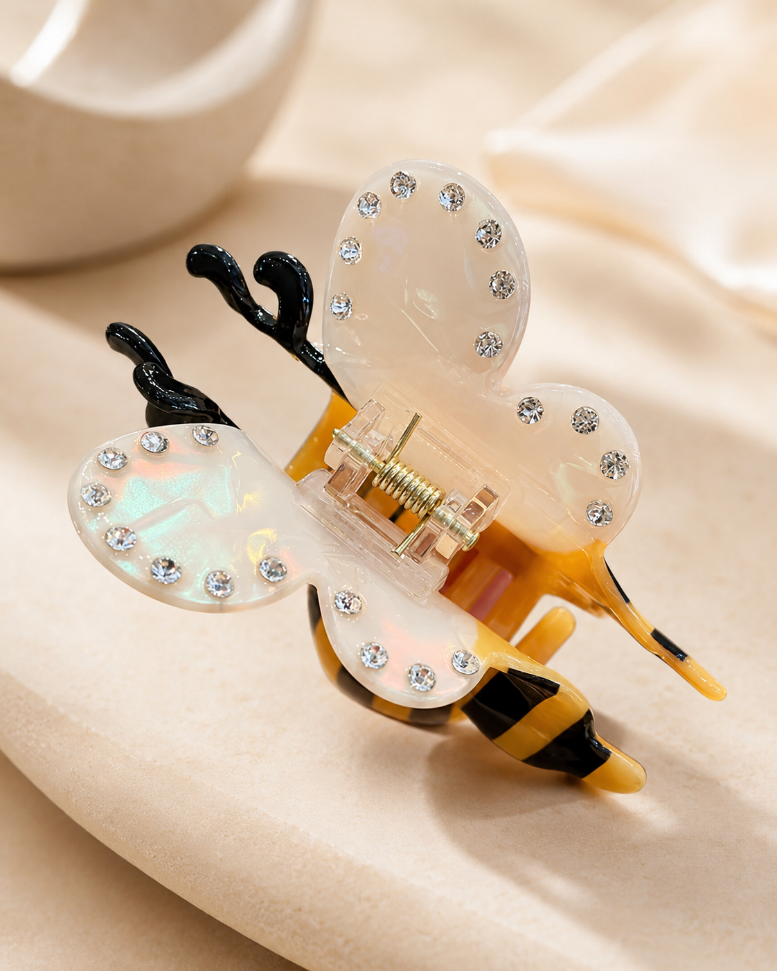 Honey Bee Rhinestone Hair Claw Clip