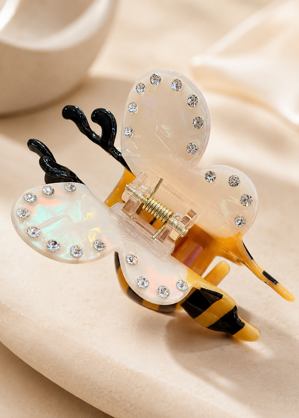 Honey Bee Rhinestone Hair Claw Clip