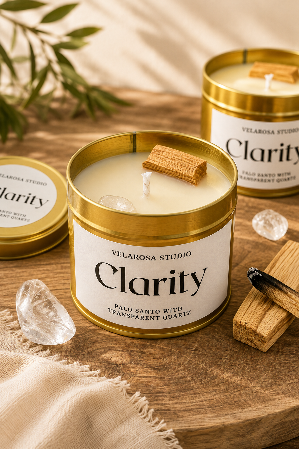 Clarity Aromatic Candle – Palo Santo & Sandalwood