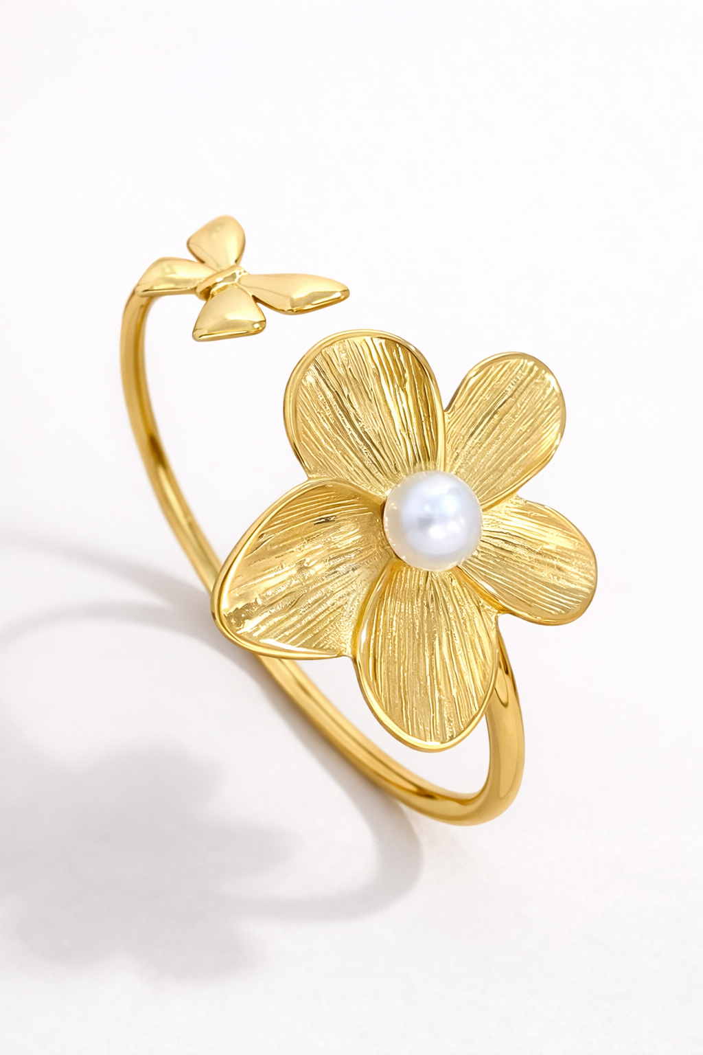 Blossom Pearl Open Cuff Bracelet