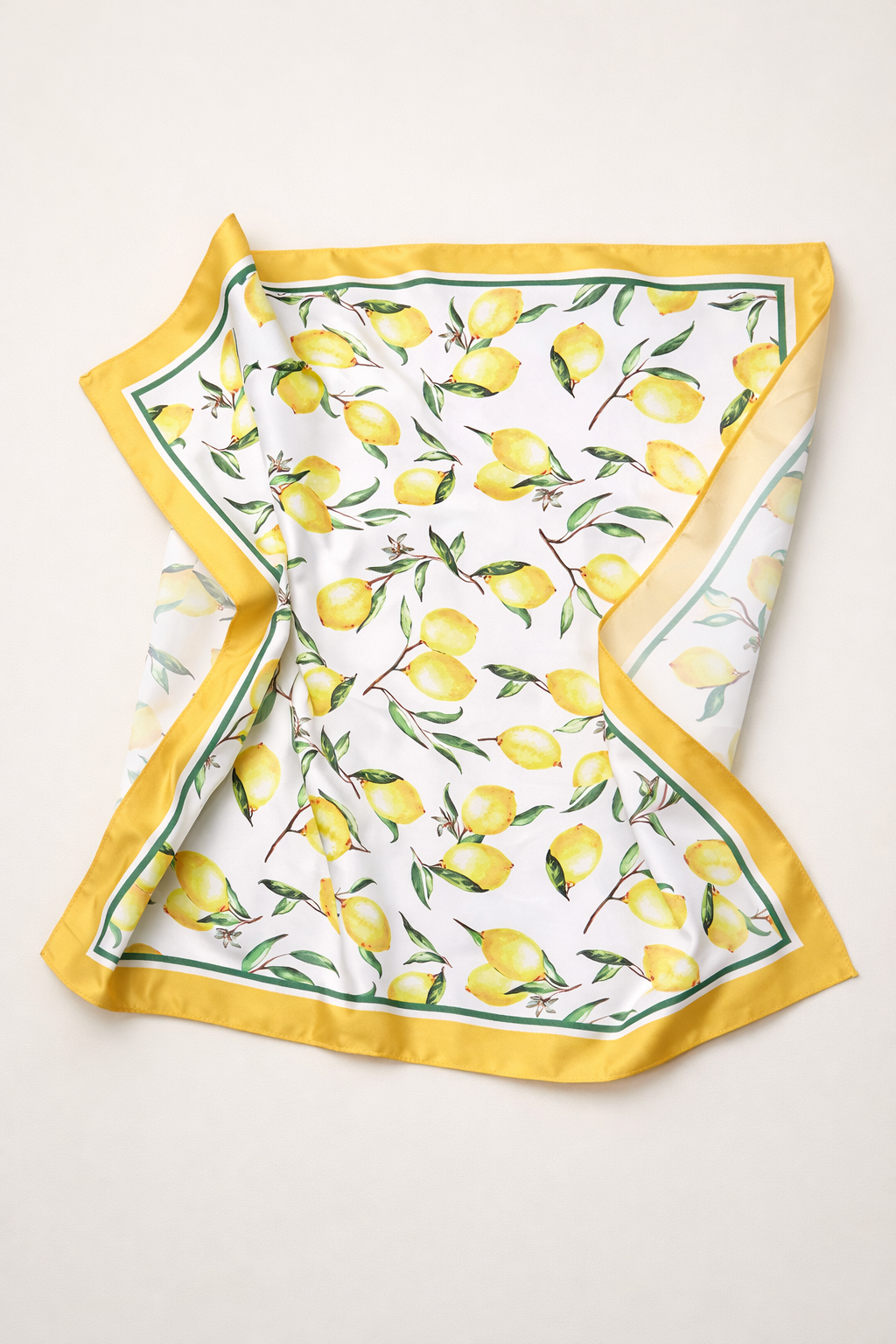 Sicilian Lemon Satin-Finish Scarf