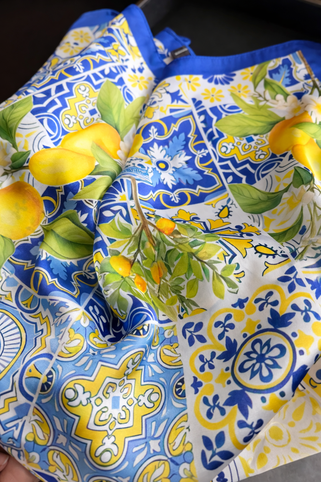 Amalfi Lemon Silk Scarf