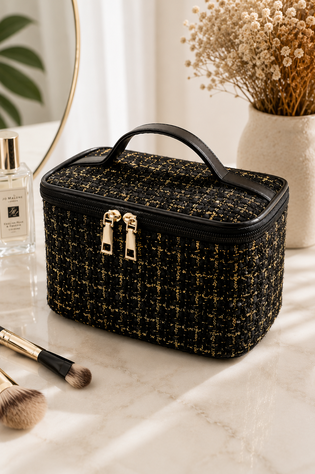Tweed Makeup Organizer