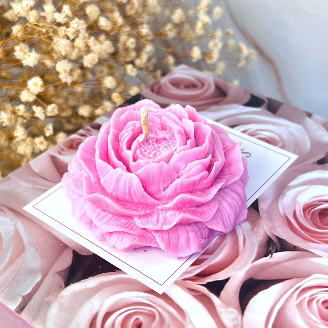 Peony Flower Candle