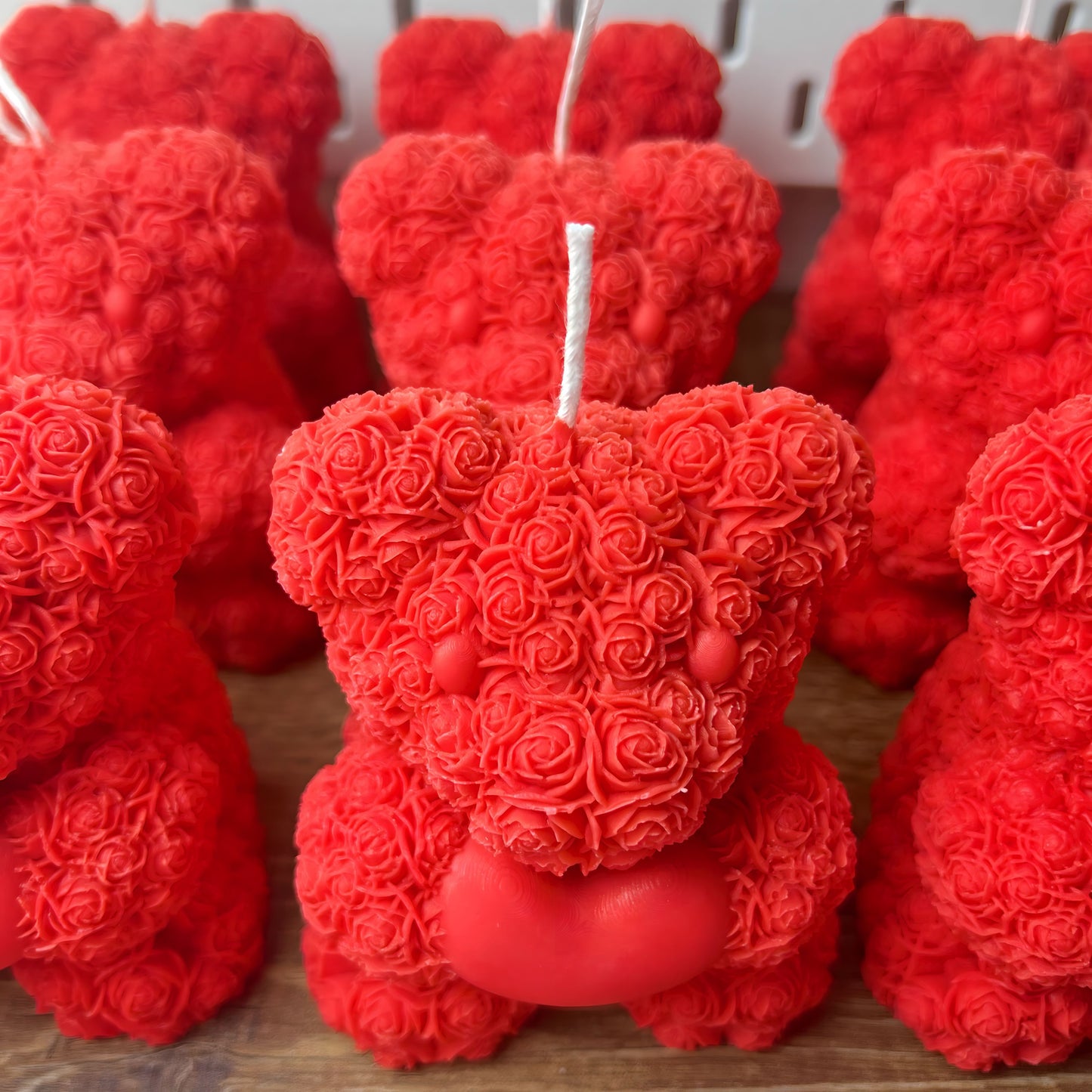 Teddy Bear with Roses Candle