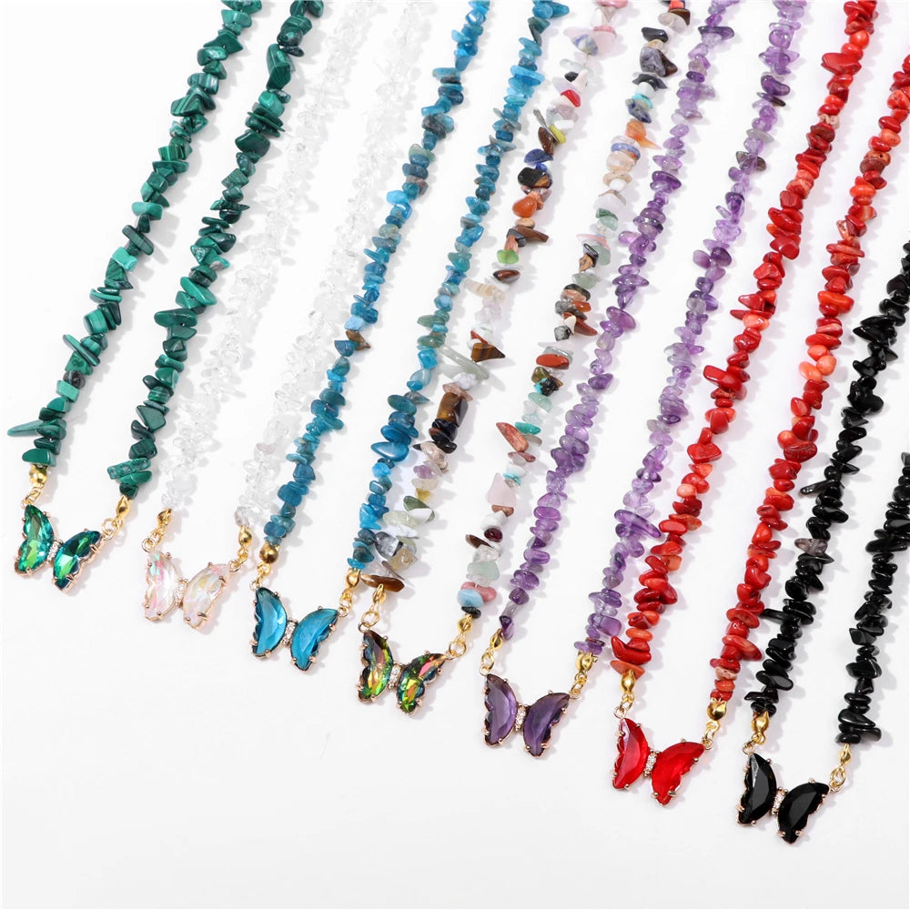 Butterfly Gemstone Necklace