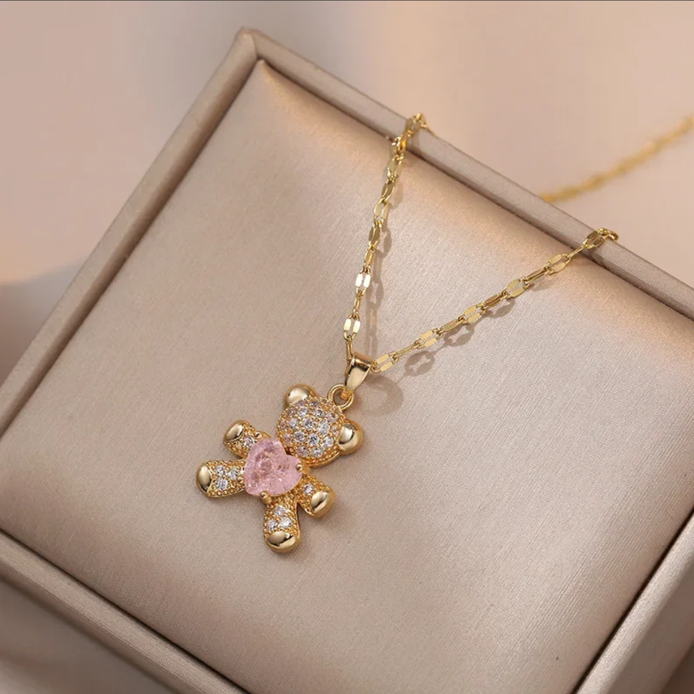 Teddy Sparkle Pendant Necklace