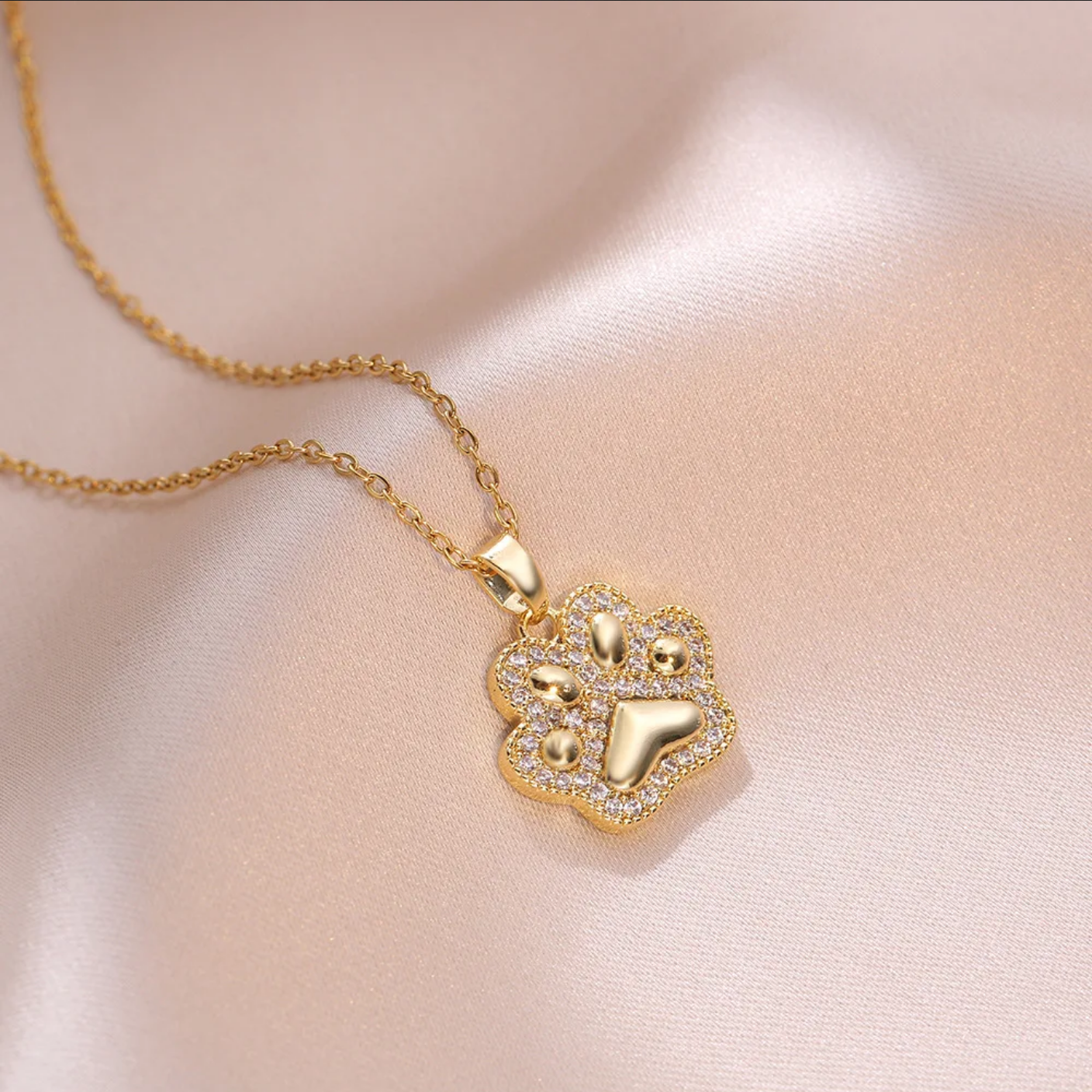 Cat Paw Pendant Necklace – Stainless Steel