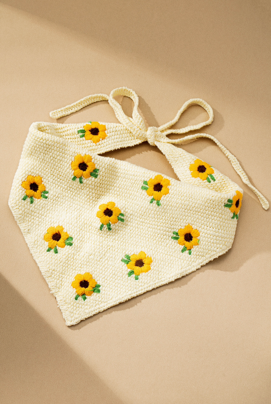 Crochet Headscarf Bandana – Handmade Flower Pattern