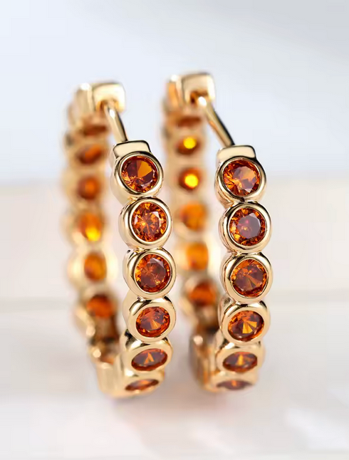 Luxe Crystal Circle Hoop Earrings