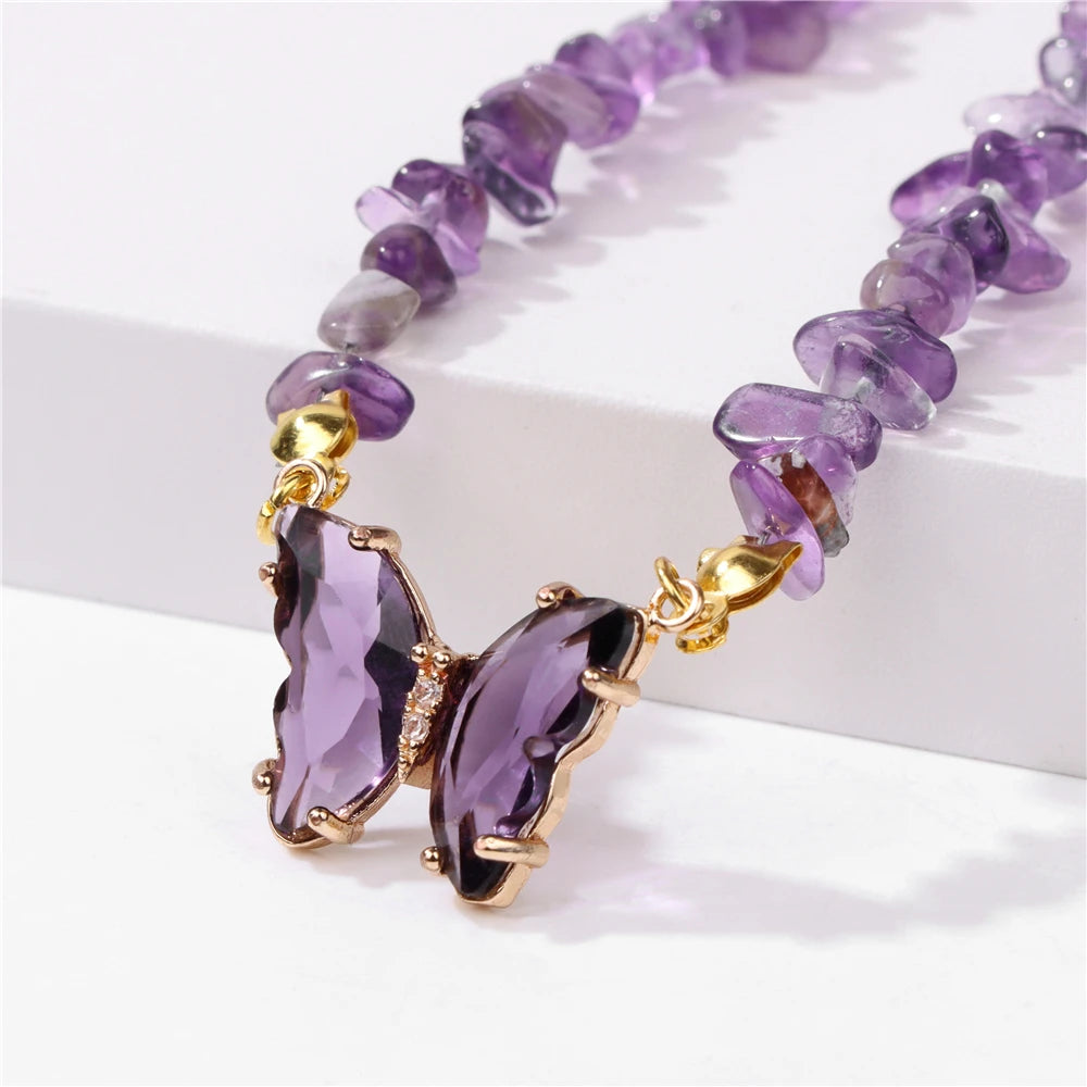 Butterfly Gemstone Necklace