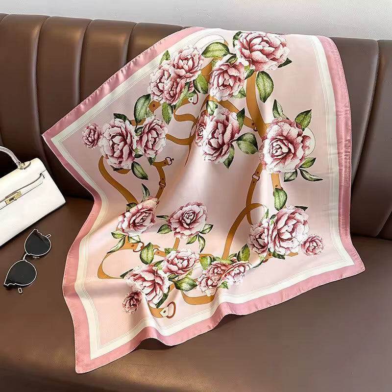 Silk Peony Scarf Bandana