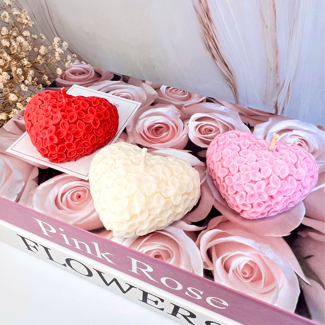 Flower Heart Candle