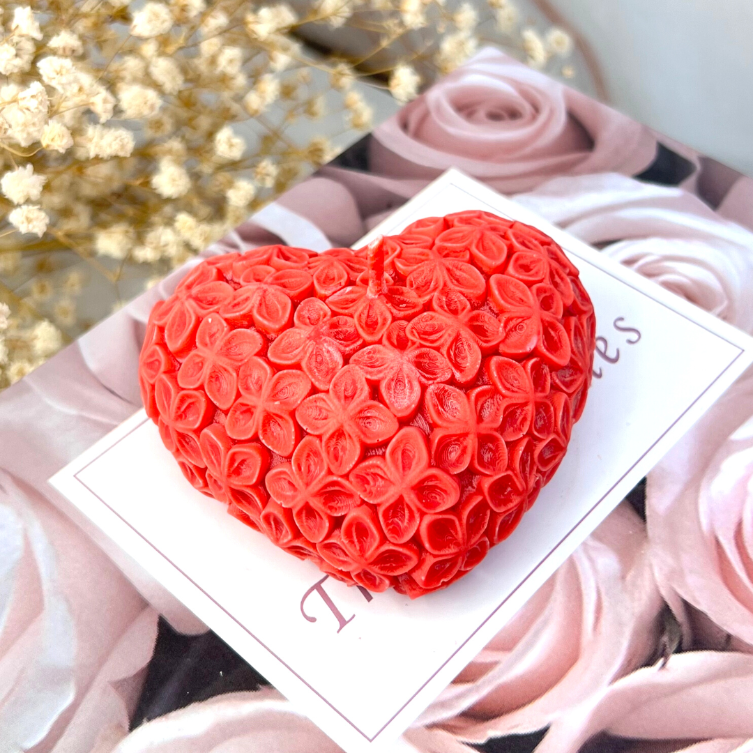 Flower Heart Candle