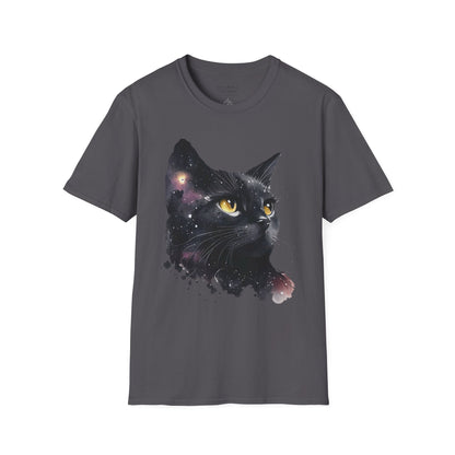 Galaxy Black Cat Unisex T-Shirt – Cosmic Cat Art Tee