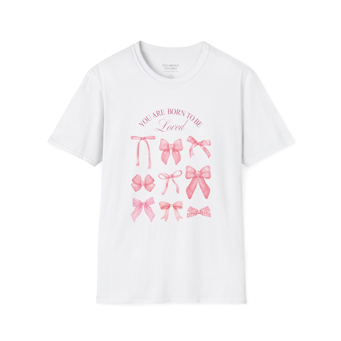 Pink Bow Aesthetic Unisex T-Shirt – You Are Born to Be Loved Tee