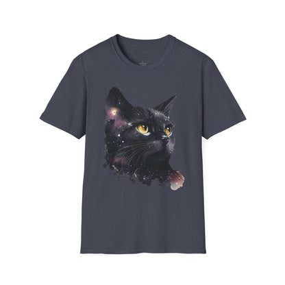 Galaxy Black Cat Unisex T-Shirt – Cosmic Cat Art Tee