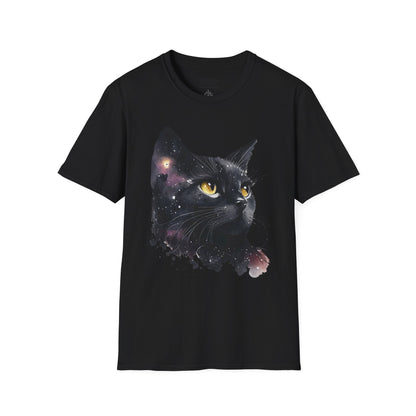 Galaxy Black Cat Unisex T-Shirt – Cosmic Cat Art Tee